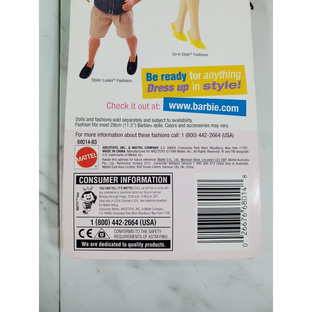 1999 Barbie Mattel Go In Style Fashions 68014-83 Tan Top, Shorts, and Boots NIP - Picture 4 of 5